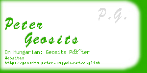 peter geosits business card